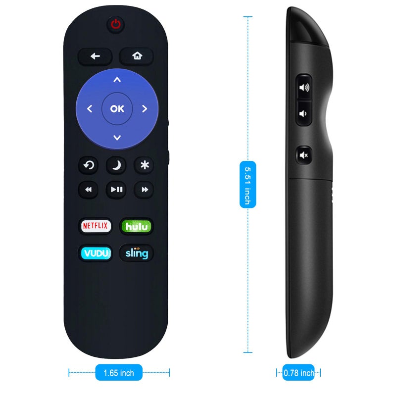 ZdalaMit 101018E0025 Replace Remote Applicable for Philips Roku TV 40PFL4662/F7 32PFL4664/F7 65PFL4864/F7 50PFL4864/F7 55PFL4864/F7 32PFL4764/F7 32PFL4763/F7 50PFL4763/F7 43PFL4763/F7 43PFL4662/F7 43PFL4962/F7 - Image 5